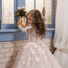 Girls' Performance Wedding Long Poached Dress Princess Dress