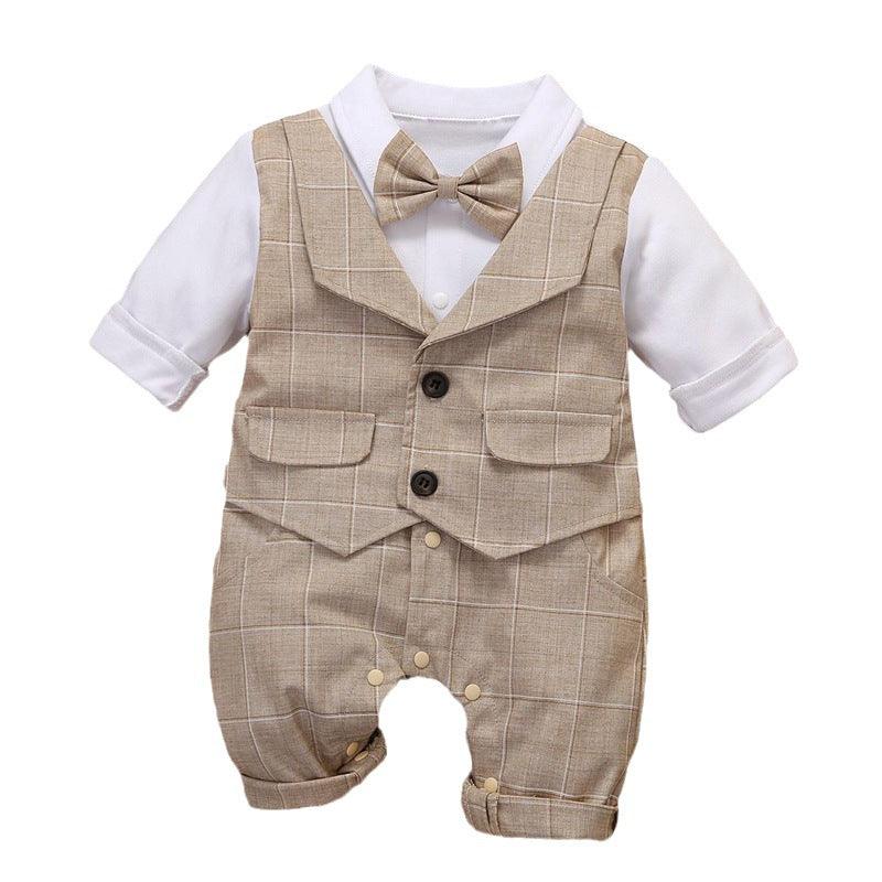Baby Handsome Polyester Jumpsuit Children Fake Two Pieces - TOYCENT 