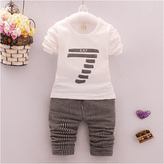 spring and autumn new boys and girls zipper striped trousers suit children's suit - TOYCENT 