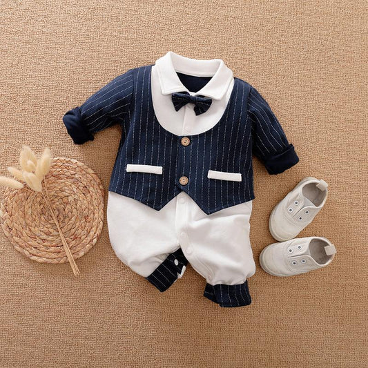 Baby Jumpsuit Spring And Autumn Models Foreign Trade Gentleman Baby Clothes Long-Sleeved Baby Clothes Baby Clothes - TOYCENT 