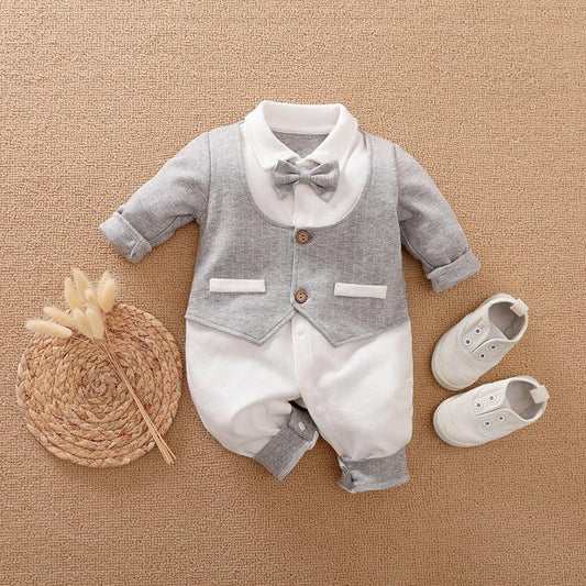 Baby Jumpsuit Spring And Autumn Models Foreign Trade Gentleman Baby Clothes Long-Sleeved Baby Clothes Baby Clothes - TOYCENT 