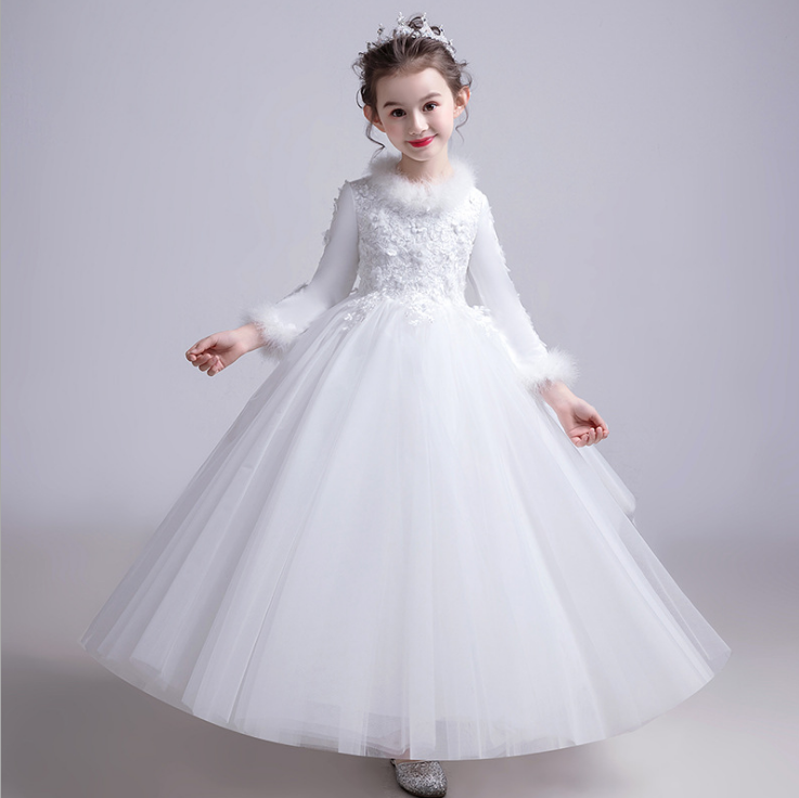 Girls'Piano Postumes, Flower Girl Evening Dresses, Wedding Dresses, Princess Dresses, Catwalks, Children's Little Hosts, Fluffy Gauze Skirts, Summer