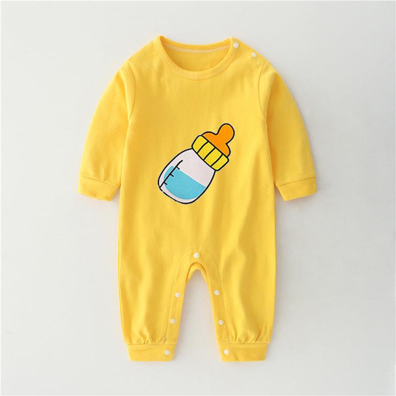 Baby Jumpsuit Spring And Autumn Cotton Baby Romper Romper Long-Sleeved Thin Spring Baby Clothes Bag Fart Clothes Spring Clothes - TOYCENT 