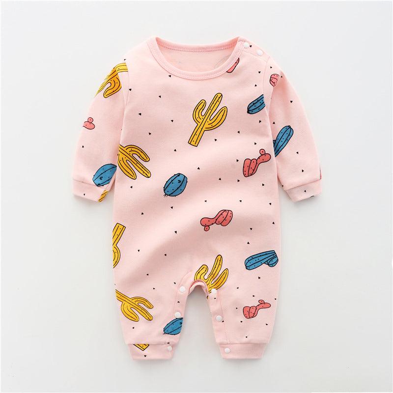 Baby Jumpsuit Spring And Autumn Cotton Baby Romper Romper Long-Sleeved Thin Spring Baby Clothes Bag Fart Clothes Spring Clothes - TOYCENT 