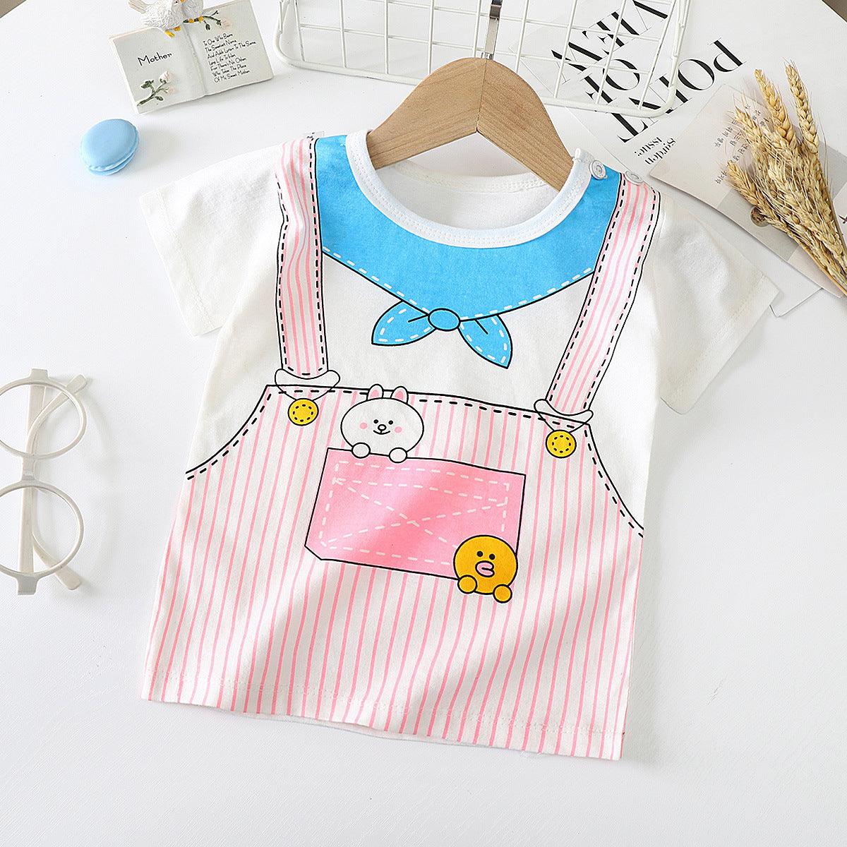 Children's Short-sleeved T-shirt cotton Baby Half-sleeved Bottoming Shirt - TOYCENT 