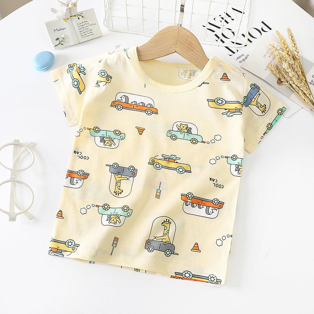 Children's Short-sleeved T-shirt cotton Baby Half-sleeved Bottoming Shirt - TOYCENT 