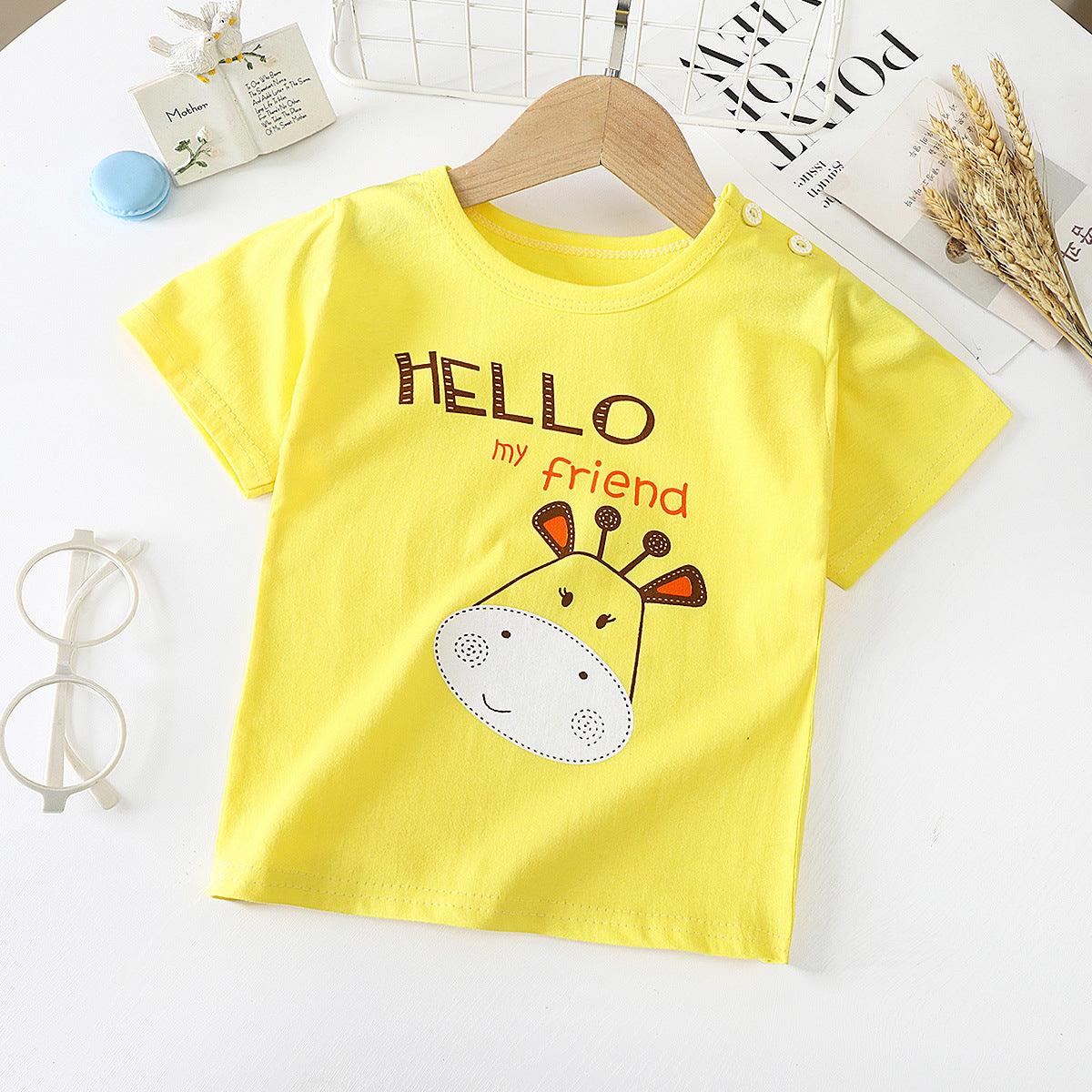 Children's Short-sleeved T-shirt cotton Baby Half-sleeved Bottoming Shirt - TOYCENT 