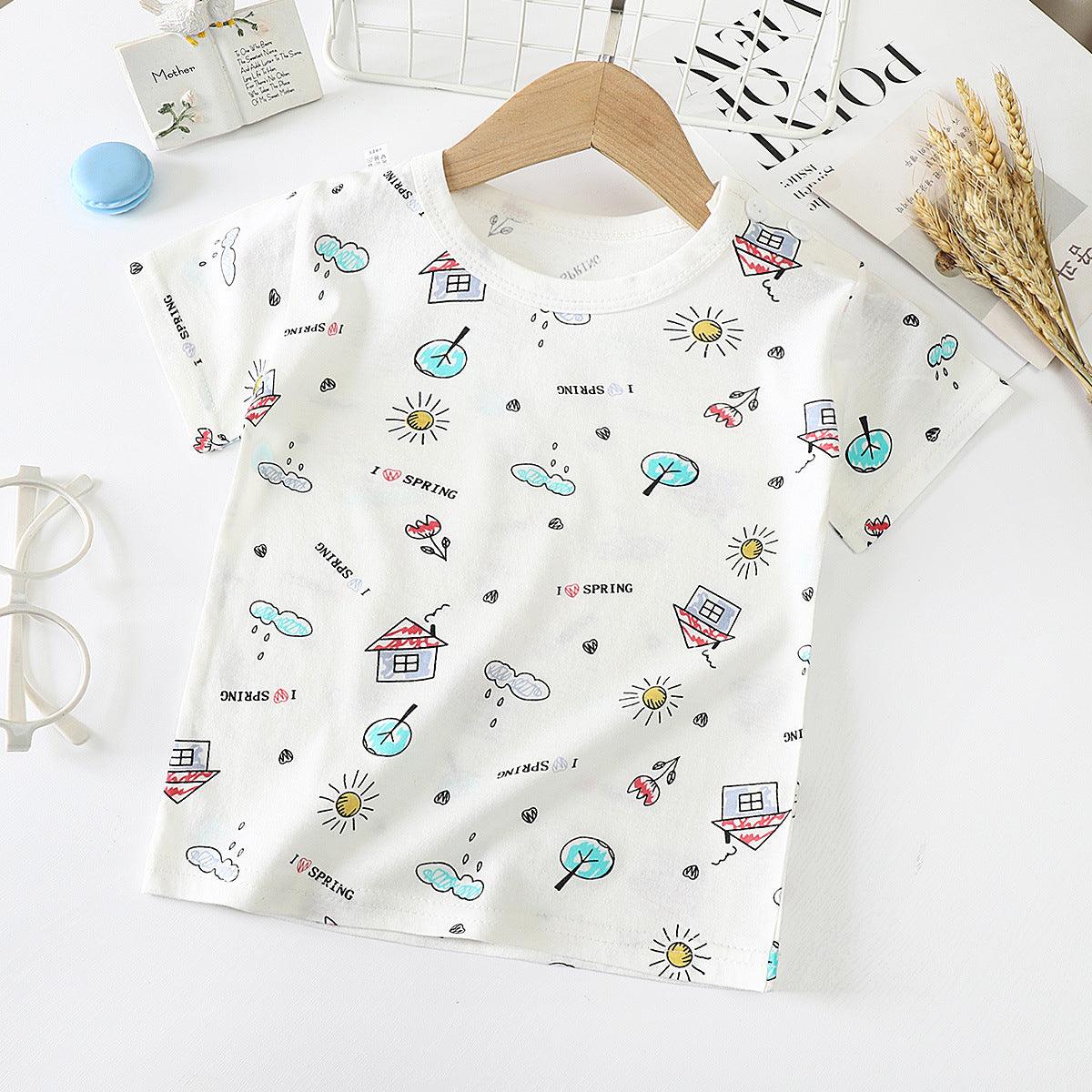 Children's Short-sleeved T-shirt cotton Baby Half-sleeved Bottoming Shirt - TOYCENT 