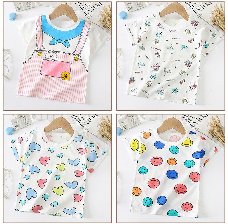 Children's Short-sleeved T-shirt cotton Baby Half-sleeved Bottoming Shirt - TOYCENT 