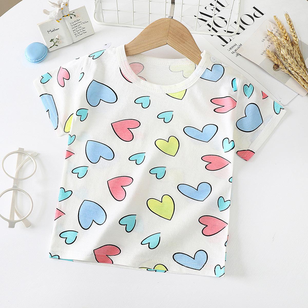 Children's Short-sleeved T-shirt cotton Baby Half-sleeved Bottoming Shirt - TOYCENT 