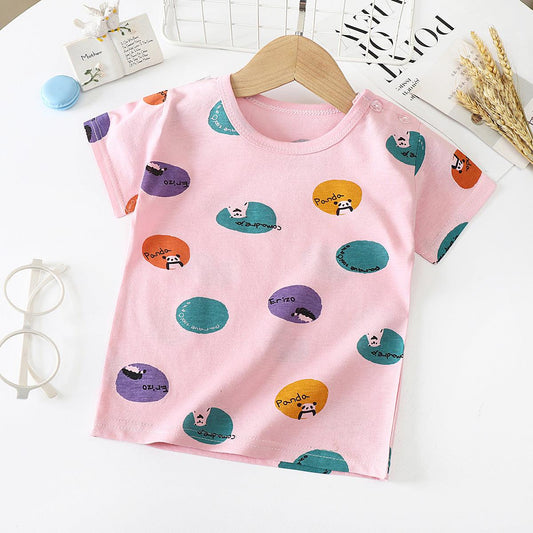 Children's Short-sleeved T-shirt cotton Baby Half-sleeved Bottoming Shirt - TOYCENT 