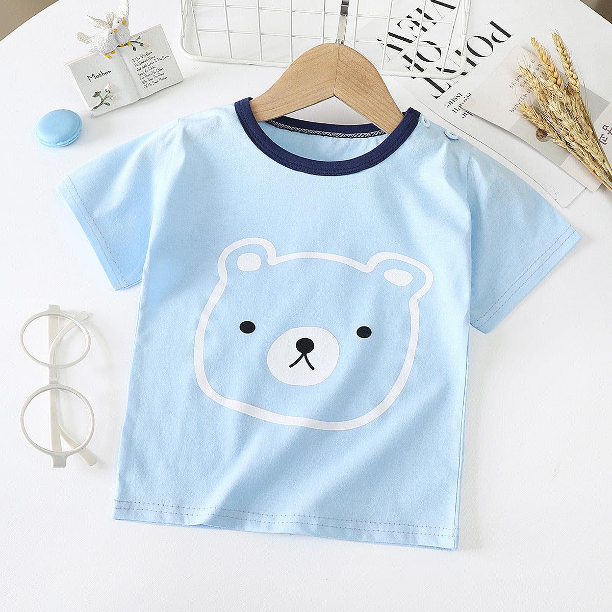 Children's Short-sleeved T-shirt cotton Baby Half-sleeved Bottoming Shirt - TOYCENT 