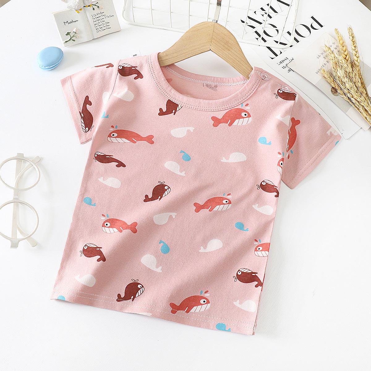 Children's Short-sleeved T-shirt cotton Baby Half-sleeved Bottoming Shirt - TOYCENT 