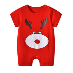 Baby One-Piece Clothes Baby Print Short-Sleeved Romper Bag Fart Suit - TOYCENT 