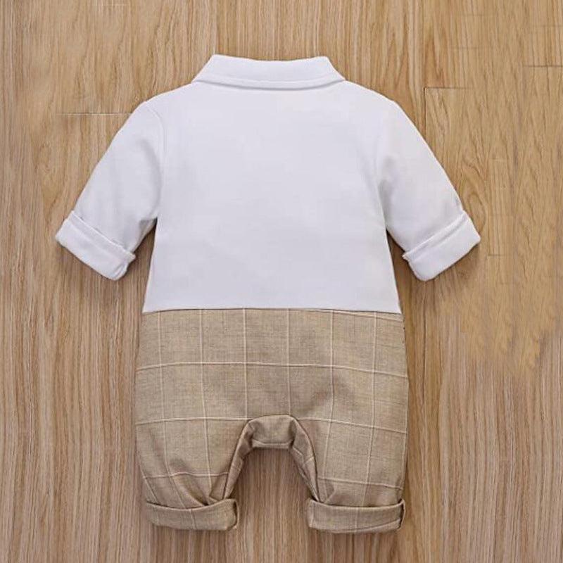 Baby Handsome Polyester Jumpsuit Children Fake Two Pieces - TOYCENT 