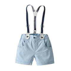British Gentleman Suspender Pants Two-piece Summer Short-sleeved Men's Clothing - TOYCENT 