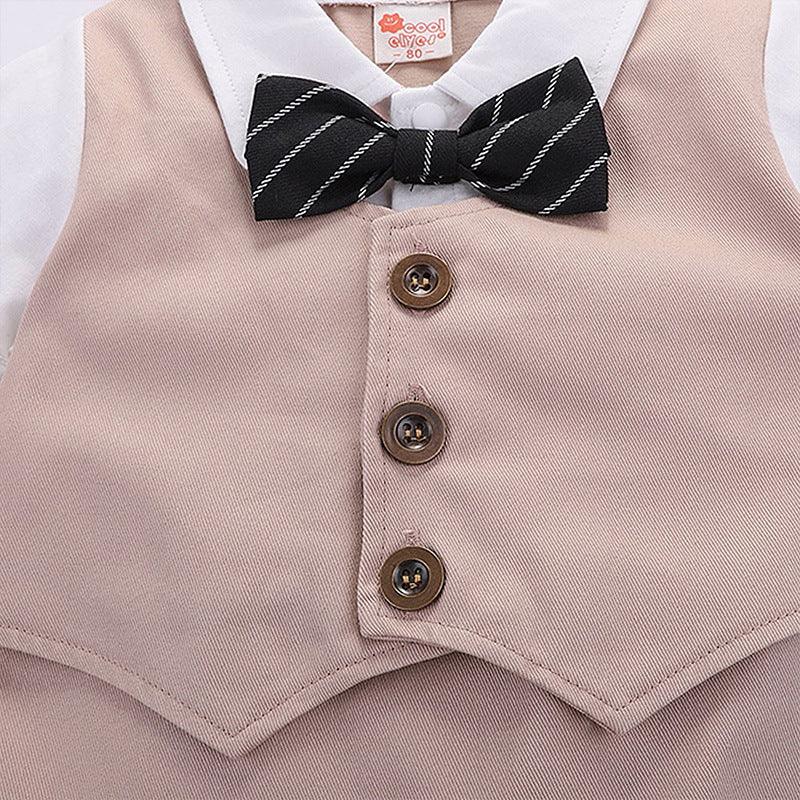 Fashion Baby Clothing Summer Short Sleeve Gentleman Jumpsuit Romper - TOYCENT 