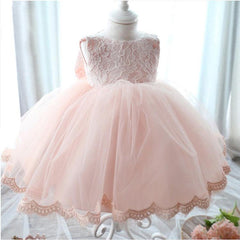 The new baby Bow Dress Dress Age 0-2 years old baby full moon child gauze skirt - TOYCENT 