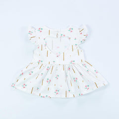 Baby Love Lvkong Dress Female Baby Fly Sleeve Flower Print Dress Cotton Children New Kids Clothing - TOYCENT 