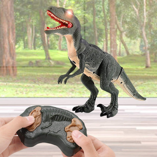 Remote Control R C Walking Dinosaur Toy With Shaking Head,Light Up Eyes & Sounds ,Velociraptor,Gift For Kids Amazon Platform Banned - TOYCENT 