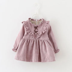 spring new Korean dress children's skirt, baby girl dress, baby spring blouse, corduroy - TOYCENT 