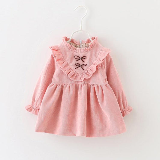 spring new Korean dress children's skirt, baby girl dress, baby spring blouse, corduroy - TOYCENT 