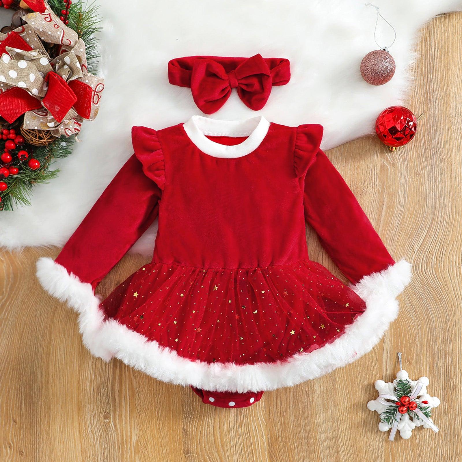 Christmas Baby Red Romper Newborn Toddler Infa - TOYCENT 