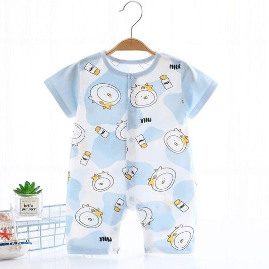 Baby One-piece Summer Thin Baby Short Sleeve Jumpsuit Pure Cotton - TOYCENT 