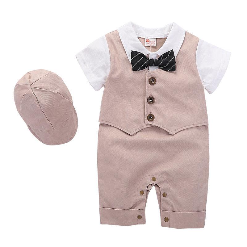 Fashion Baby Clothing Summer Short Sleeve Gentleman Jumpsuit Romper - TOYCENT 