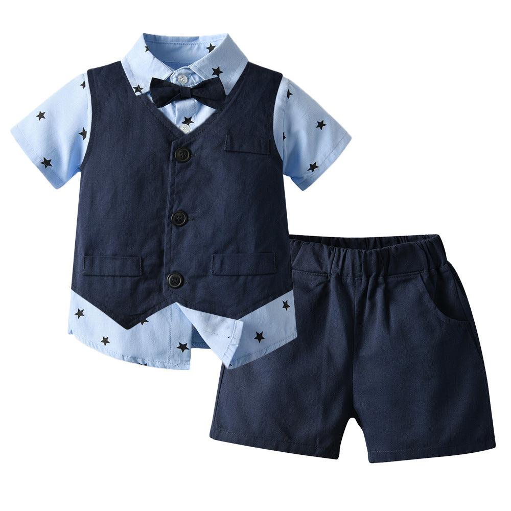 Children's Clothing Summer New Children's Korean Style One Piece Dropshipping Baby Boy Boy's Waistcoat Short Sleeve Shirt Children Birthday Clothes - TOYCENT 