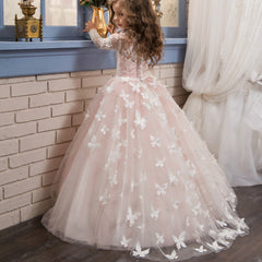 Girls' Performance Wedding Long Poached Dress Princess Dress