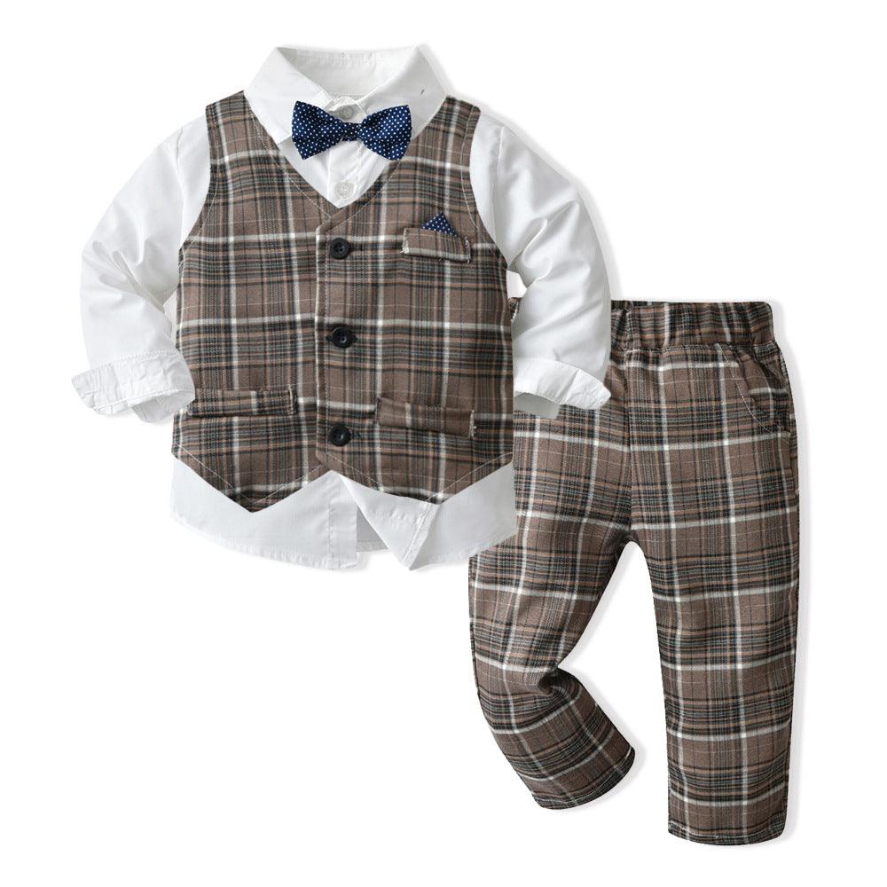 Boys Autumn Clothing Children's Suit Three-piece Set - TOYCENT 